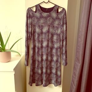 Printed cold shoulder detail sexy comfy dress